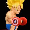 Dragon Ball Son Goku Bodybuilding muscle Lifting dumbbells Ver PVC Action Figure Model Toy 17cm 2 - Dragon Ball Z Toys