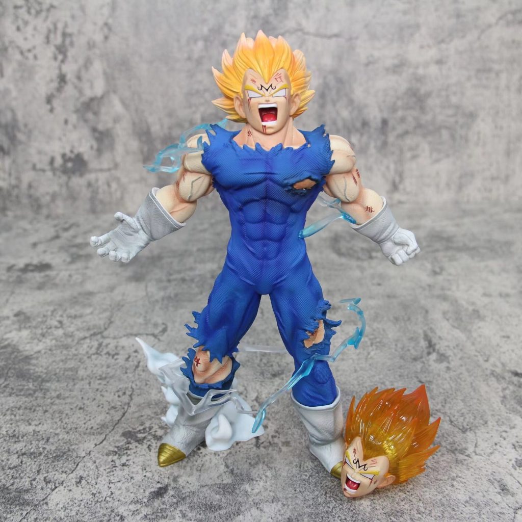 Dragon Ball Z Anime Figure GK Vegeta 27cm Self Explosion Double Head With Light Action Figure 3 - Dragon Ball Z Toys